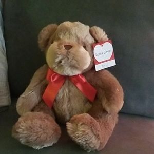 ADORABLE SMALL TAN PLUSH TEDDY BEAR